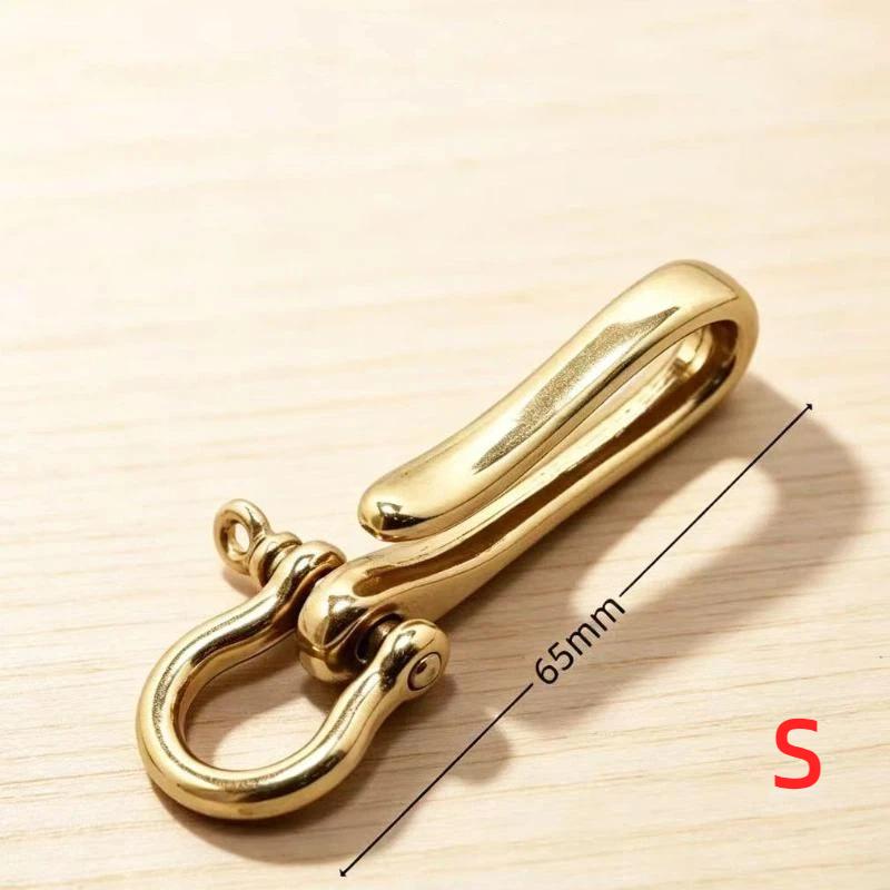Retro Brass Belt U Hook Keychain Heavy Duty Easy Attach Key Ring Clip for Jean Wallet Chain