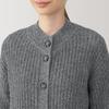 MUJI Yak Blend Mock Neck Size S Women's Cardigan, Gray, (BA1PPA4A)
