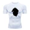 Men's Compression Fitness Workout T-shirt, Black Silhouette