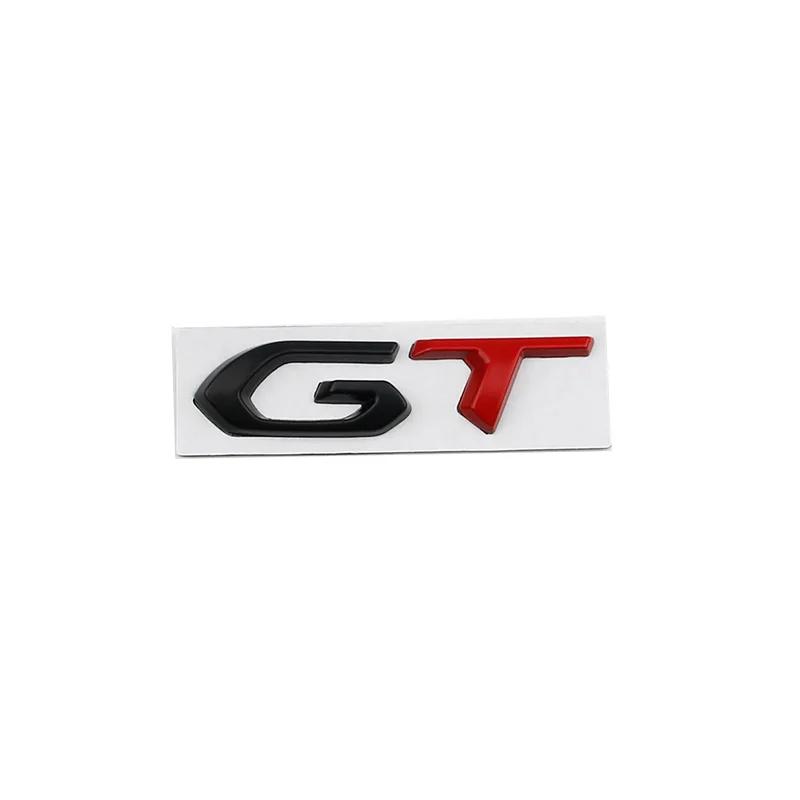 New GT Letter Badge Car Stickers for Peugeot 308 5008 4008 GT Rear Trunk Refit Accessories Body Decoration Rear Boot Label