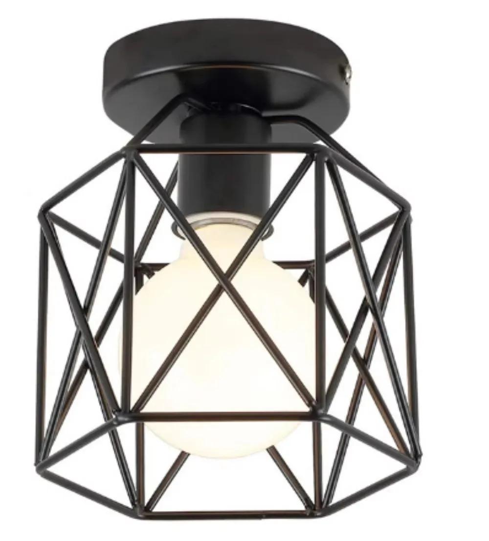 

Retro Simple Style Ceiling Light Hanging Lamp Industrial Hollow Out Design Iron Pendant Light for Living Room Restaurant Kitchen No Bulb