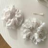 Korean Style Summer Scrunchie with Lace Bowknot - Floral Hair Accessory for Women
