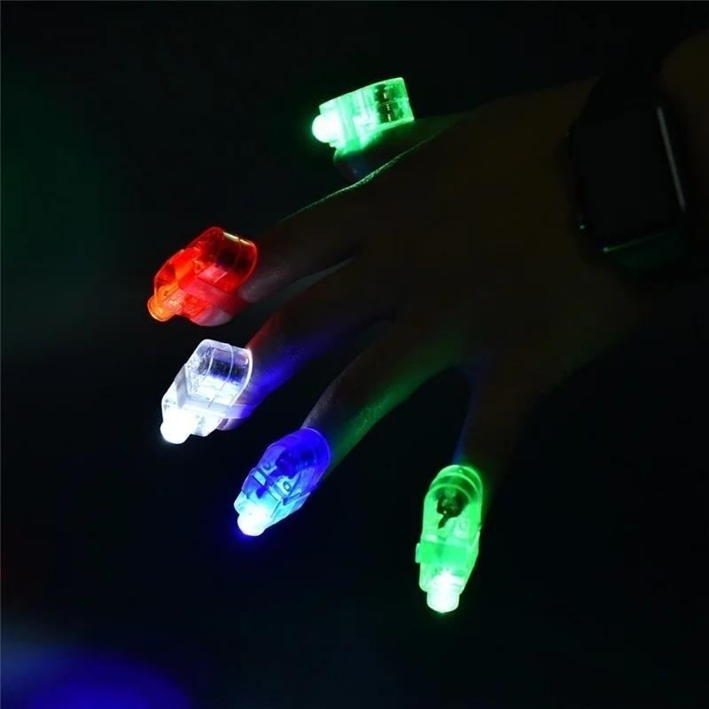 10PCS Fluorescent Ring Light Glowing Glitter Party Prop Glowing Ring Color Random