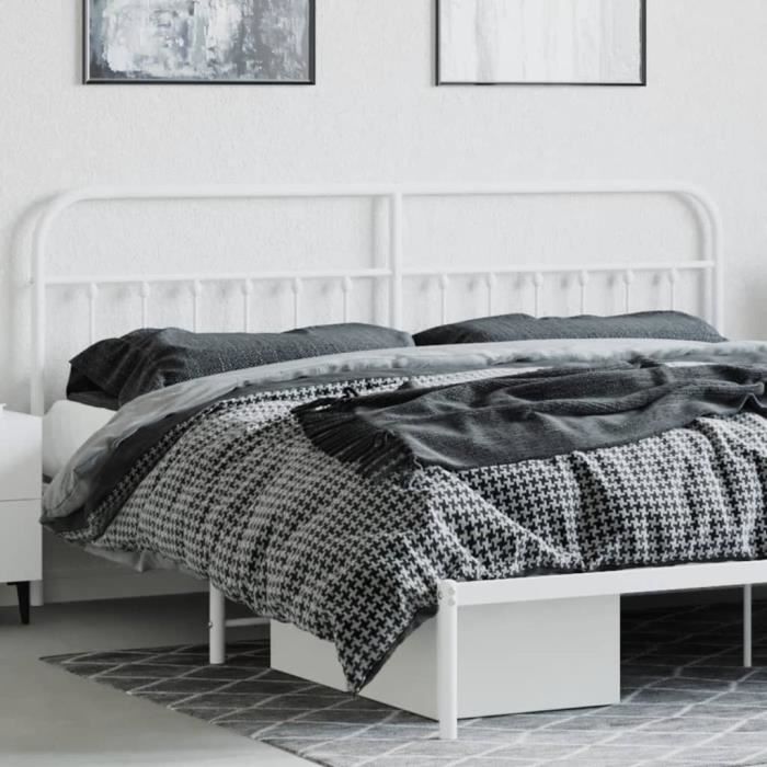 VidaXL Tête de lit métal blanc 193 cm 352664