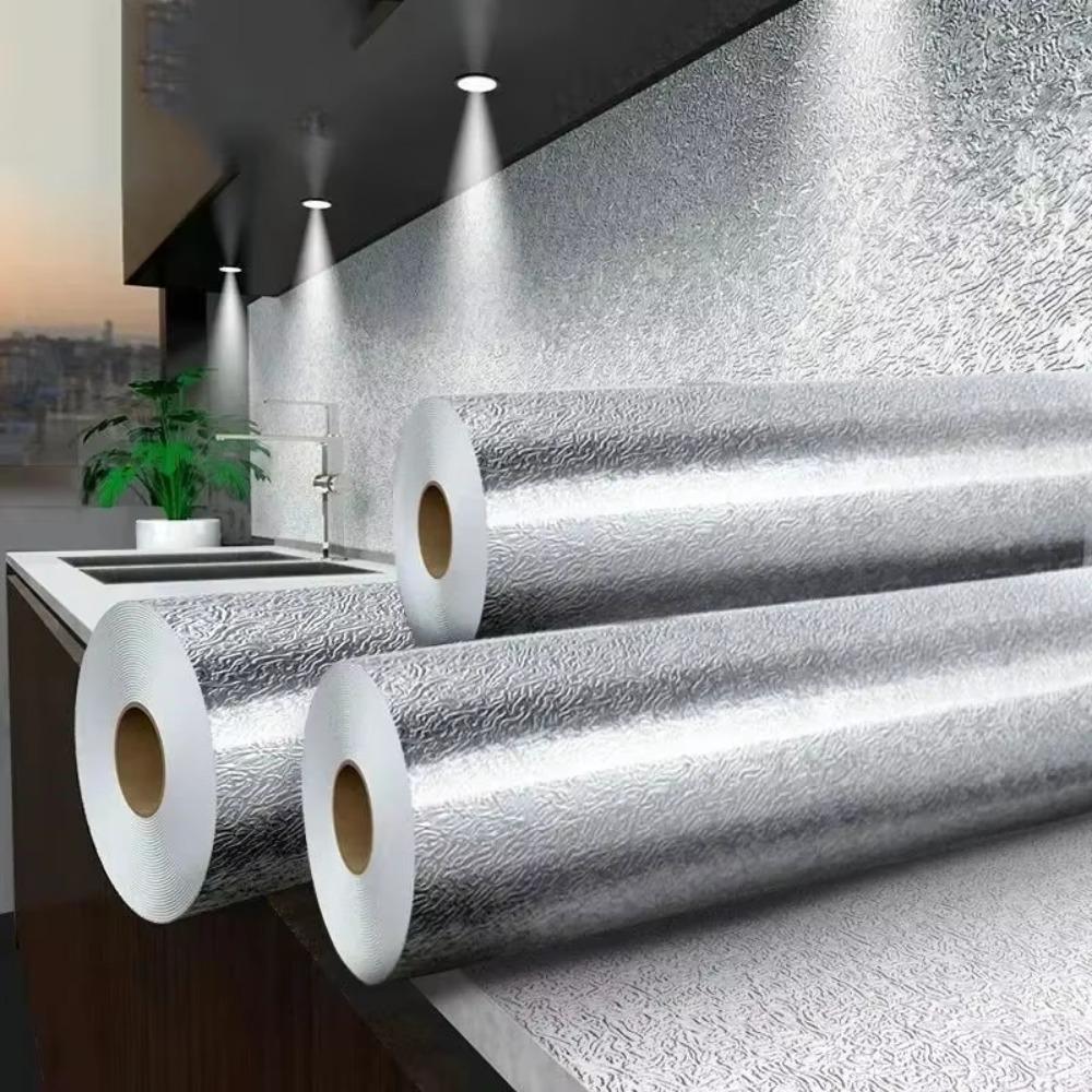 

Waterproof Oil Resistant Stickers Oil-proof Aluminum Foil Paper Durable DIY Wallpaper 1