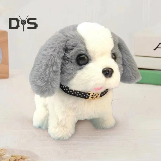 Electric Plush Dog Toy Baby Tummy Time Interactive Barking Tail Wagging Walking Puppy Toy Early Education Crawling Animal Toy Toddlers Boys Girls