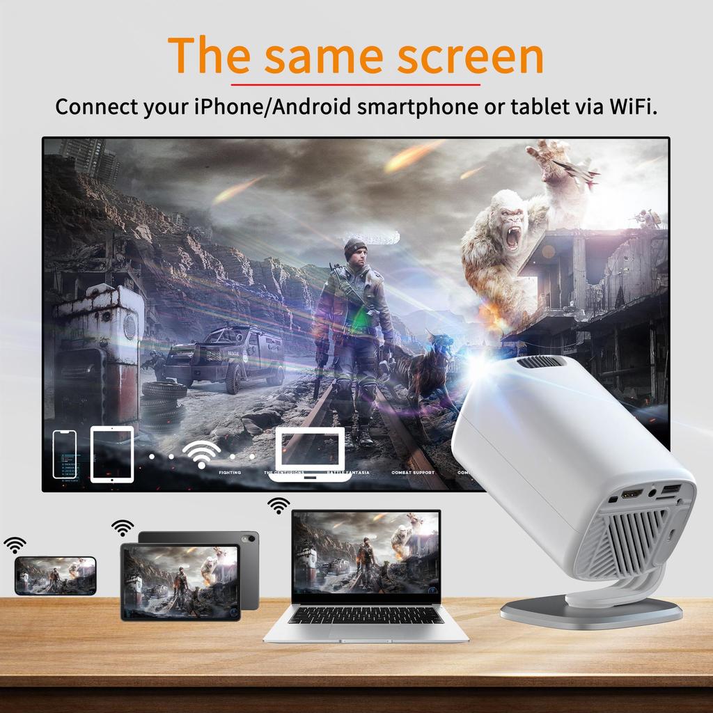 YL05A Android Smart Projector 4K Portable, 1080P Support HY300