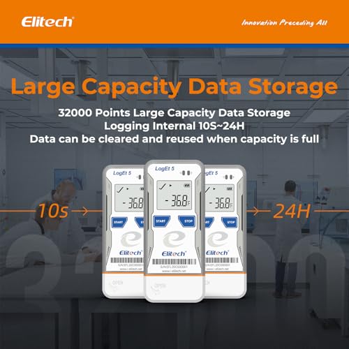 Elitech LogEt5 Temperature and Humidity Data Logger (USB Connection, with Temperature Probe)