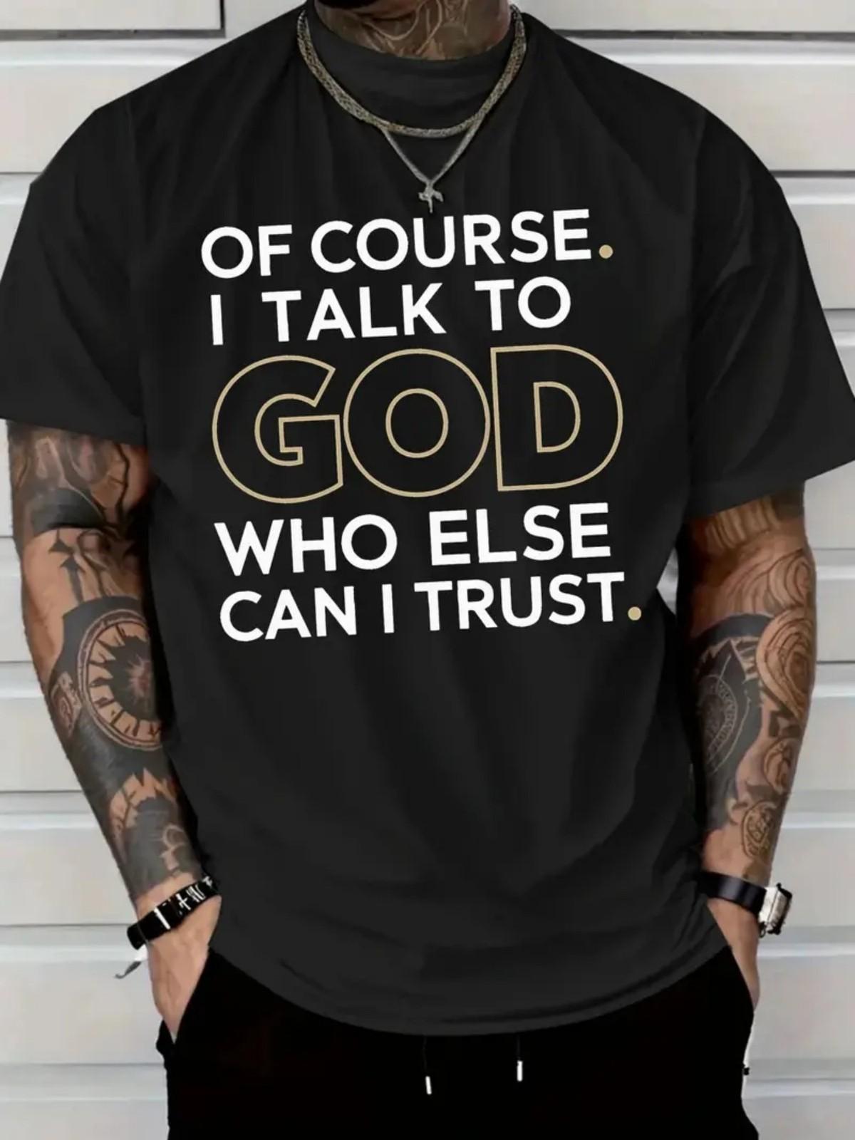 Faith Based Motivational Graphic Tee | I Talk To God Christian T-Shirt S разноцветный