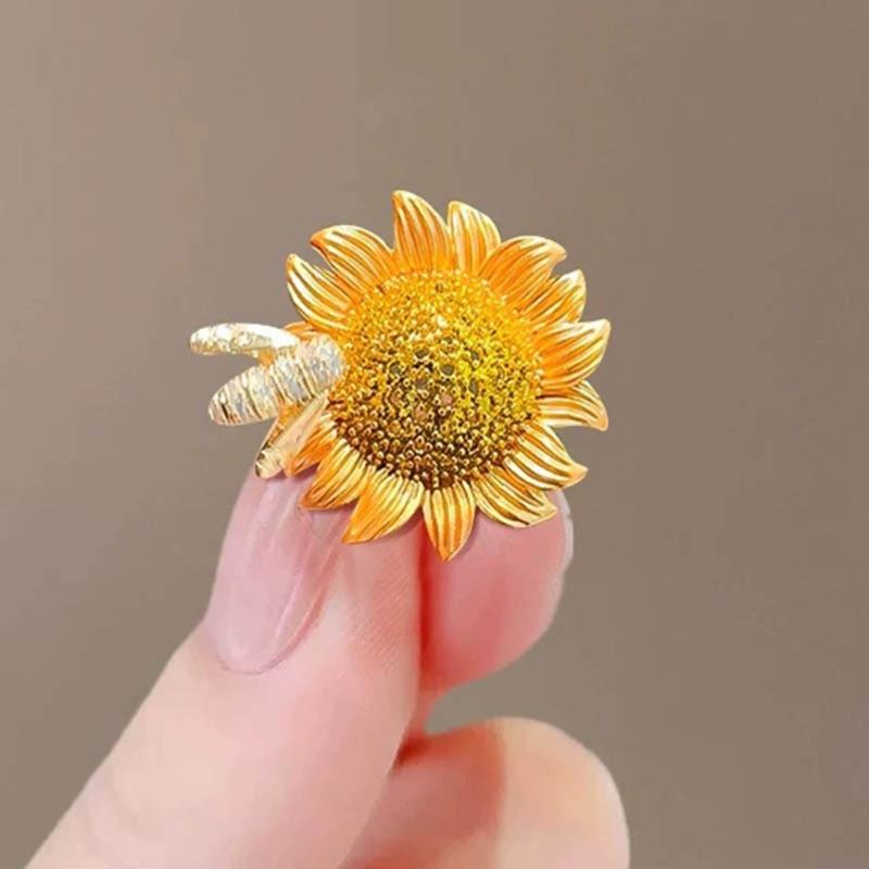 Rhinestones Honeybee Pollinating Flower Brooch Alloy Fashion Jewelry Wedding Party Clothing Accessories for Women