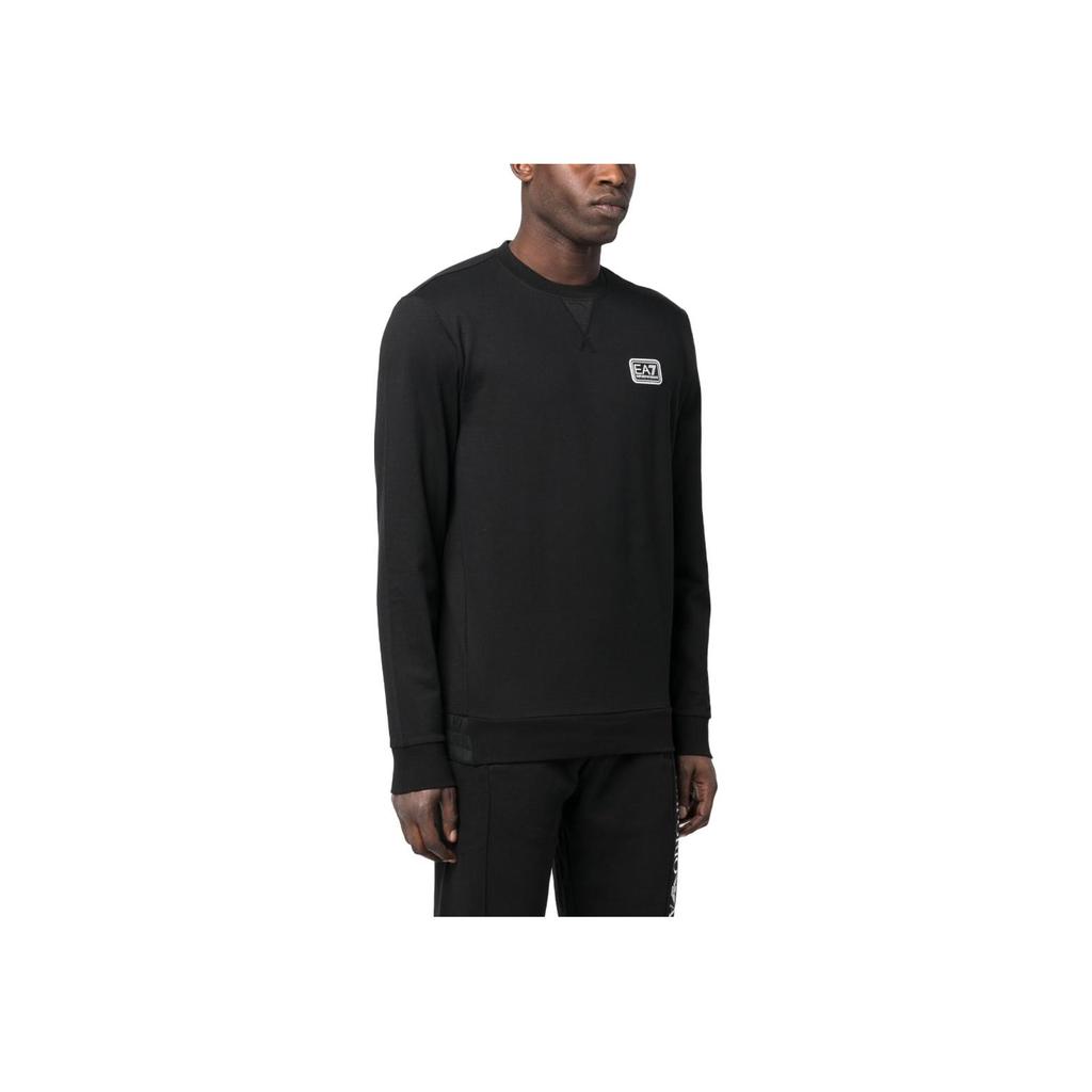 Emporio Armani EA7 SS23 Letter Number Logo Crew Neck Pullover Casual Sweatshirt Men sweatshirt Black 3RPM26-PJ05Z-1200