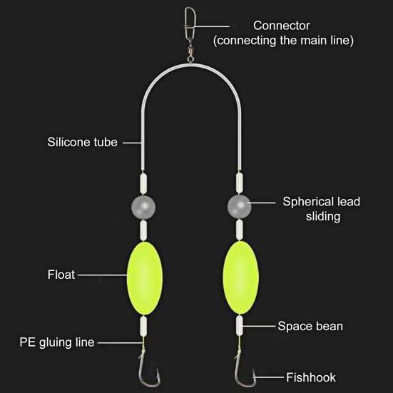 6/8Pcs Double Hook Reverse Bottom Rigs Portable Universal Easy To Use Fishing Hook Carp Fishing Hair Rigs