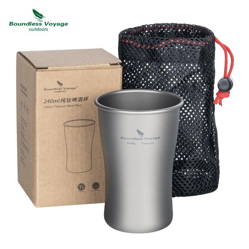 Pure Titanium Camping Mug Portable Single Layer Beer Cup Travel Water Tea Juice Outdoor Hiking Picnic
