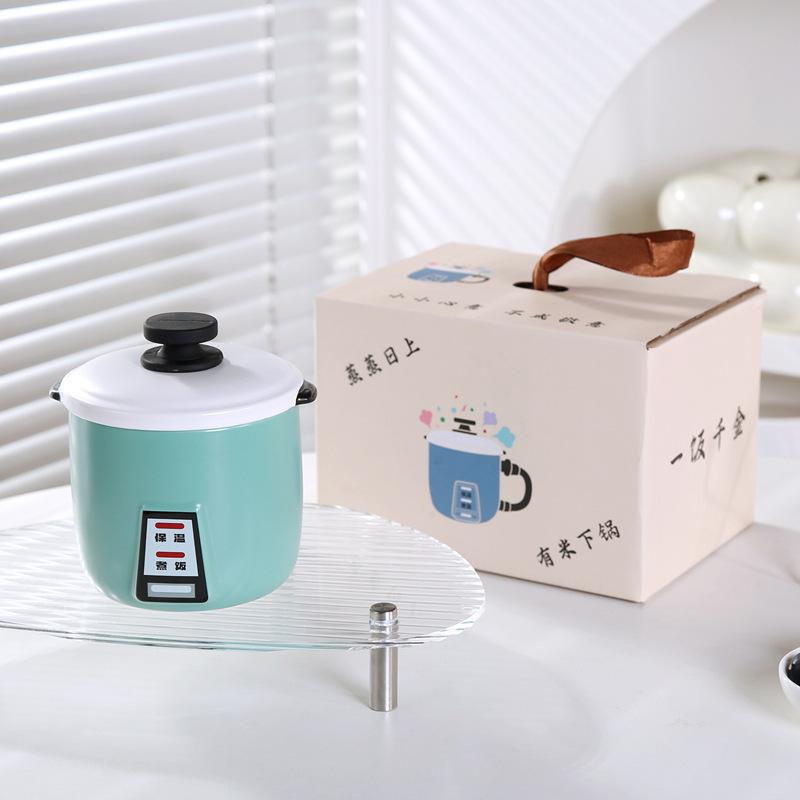 Rice cooker cup, mug with lid, bizarre birthday gift, design water cup for male and female friends and sisters