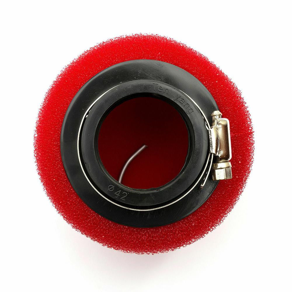 58mm Motorcycle Air Filter Red Dual Layer Foam - 2.3" Inlet Universal Pit Bike ATV Dirt Bike Intake Cleaner Air Filters 7