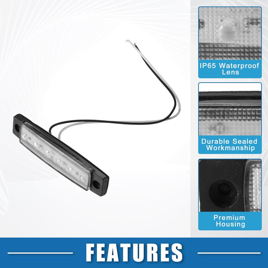 A ABSOPRO Front Rear Side Marker Lights Waterproof Rectangular Position Lamp for Trailer, Truck,