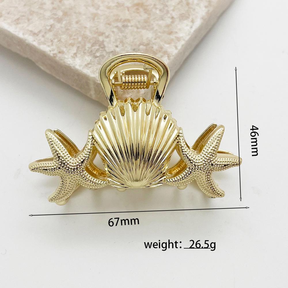 High-End Starfish Ocean Style Hair Claw - Fashionable Shark Clip for Buns