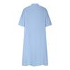 V-neck Half Sleeved Cotton Linen Medium To Long Dresses Loose Fit Three Button Pocket Women's Dresses