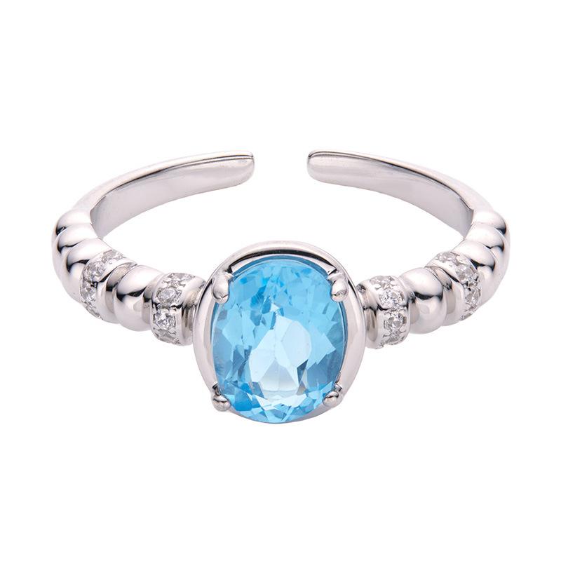 Natural Gemstone Jewelry S925 Sterling Silver With Natural Colored Treasure Ring Women'S Earrings Jewelry
