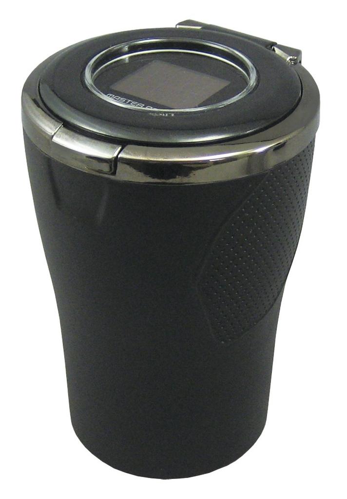 Tsuchiya Yac Car Useful Open Ashtray, Ash, Black/Black Plated, One-Push Type, PZ-521