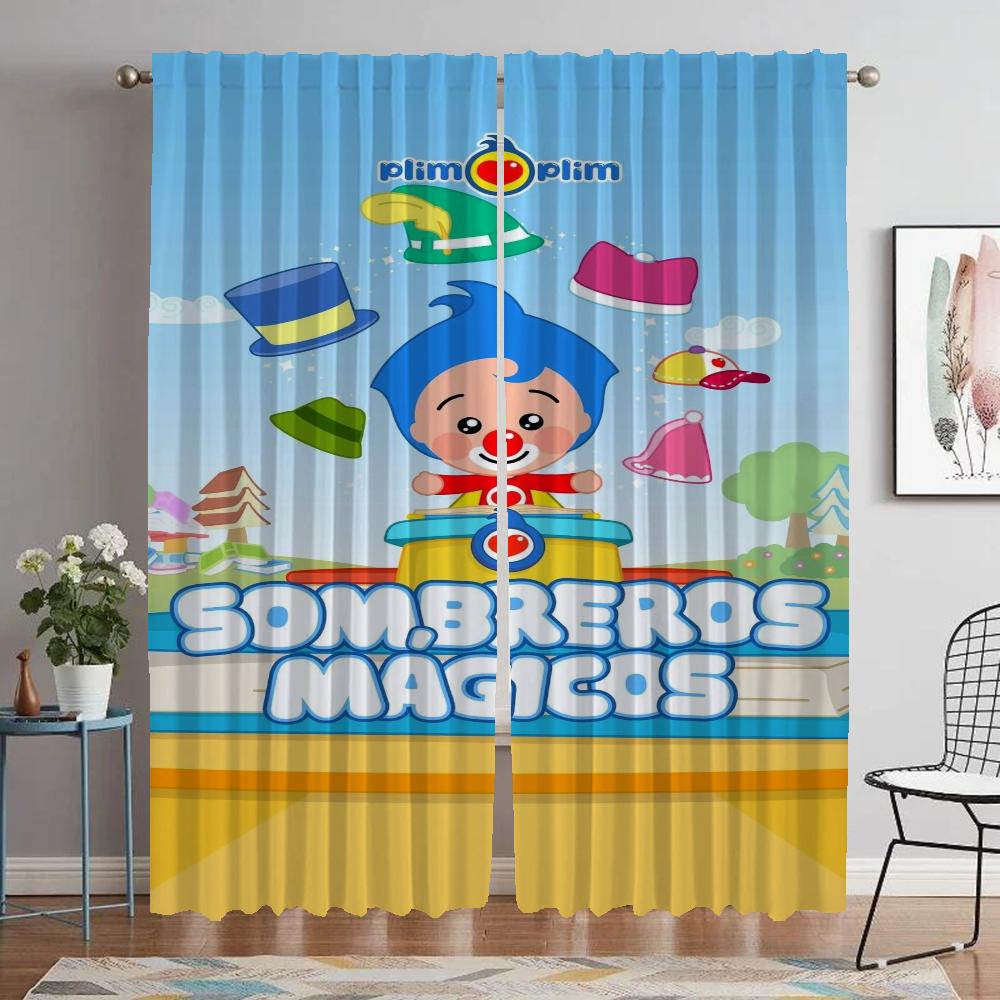 

Шторы для окон Plim Plim для комнаты, 2 панели, современные шторы для гостиной, перегородки, жалюзи, украшения на Хэллоуин, тюль для спальни W86xH213cmx2pcs-CL