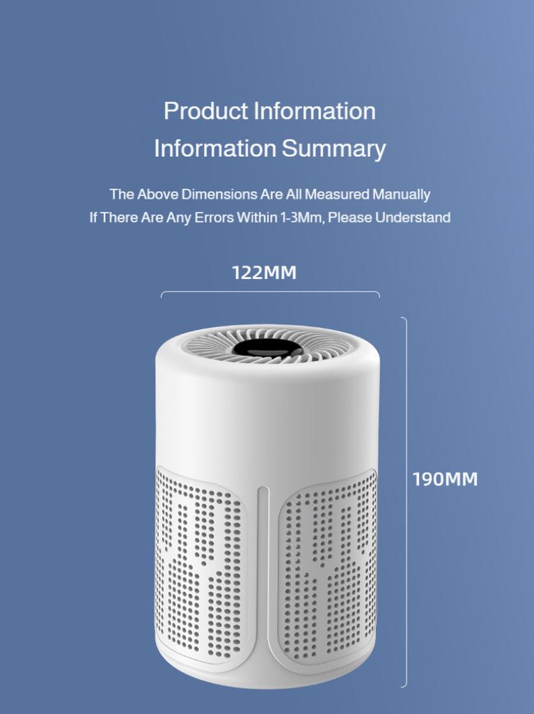 Xiaomi Negative Ion Mini Desktop Home USB Purifier Remove Smoke and Odor and Dust Particles HEPA Filter Efficient Purifying Air
