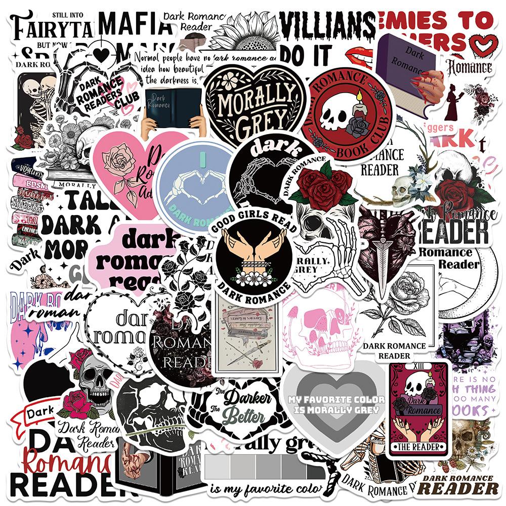 10/30/50pcs Cool Gothic Cartoon Dark Romance Reader Stickers Decals DIY Laptop Skateboard Phone Case Car Waterproof Sticker Toy
