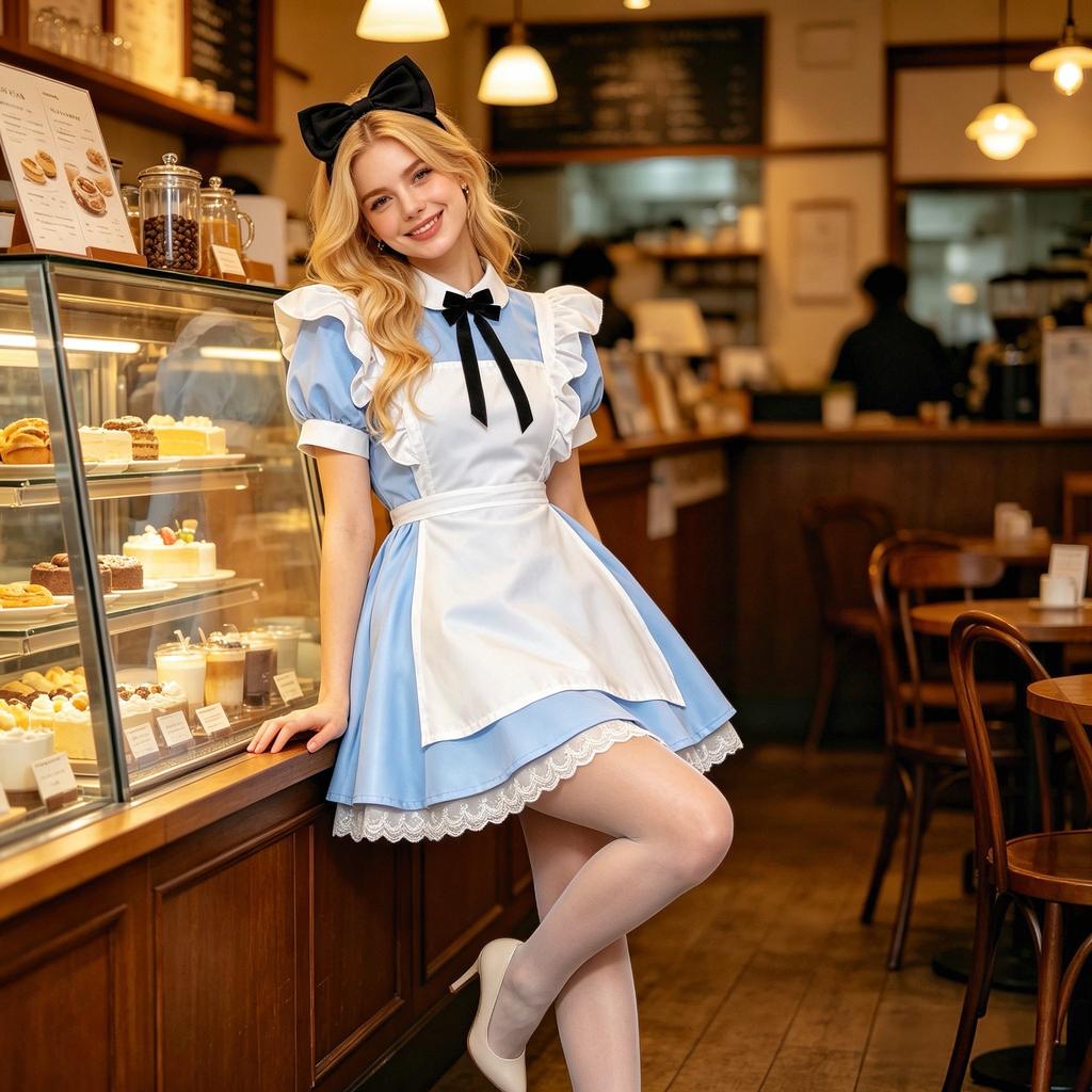 Halloween-Kostüm auf der Flucht Alice-Kleid Cosplay Cosplay Prinzessin Dienstmädchen Kostüm Bühnenshow
