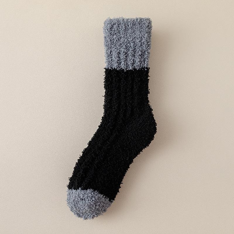 Men's Fleece-Lined Winter Home Socks - Thick Cozy Floor and Sleep Socks