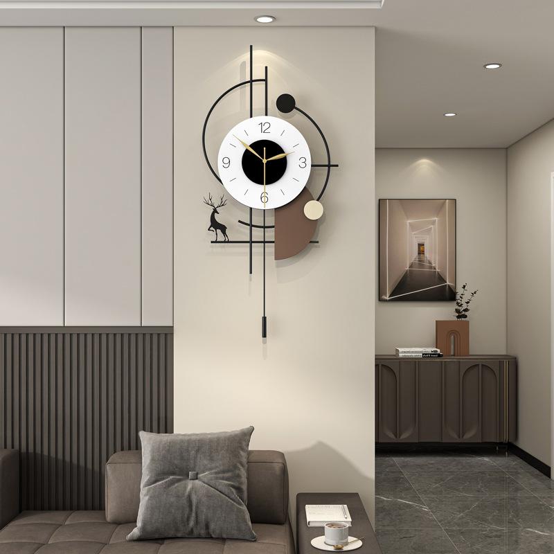 Modern Minimalist Swing Wall Clock - Silent Pendulum Decor for Living Room & Entryway, Elegant Wall Clock
