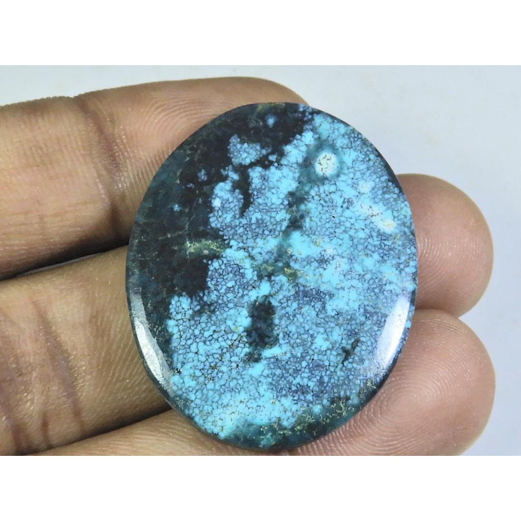 52Cts. Natural Tibetan Turquoise Oval Cabochon Loose Gemstone 29X36X05MM C-200