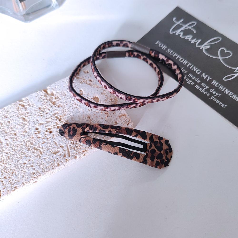 

3 шт. Европейские и американские леопардовые заколки-невидимки для волос, эластичные резинки для волос, резинки для волос, веревки, аксессуары для женщин, девочек