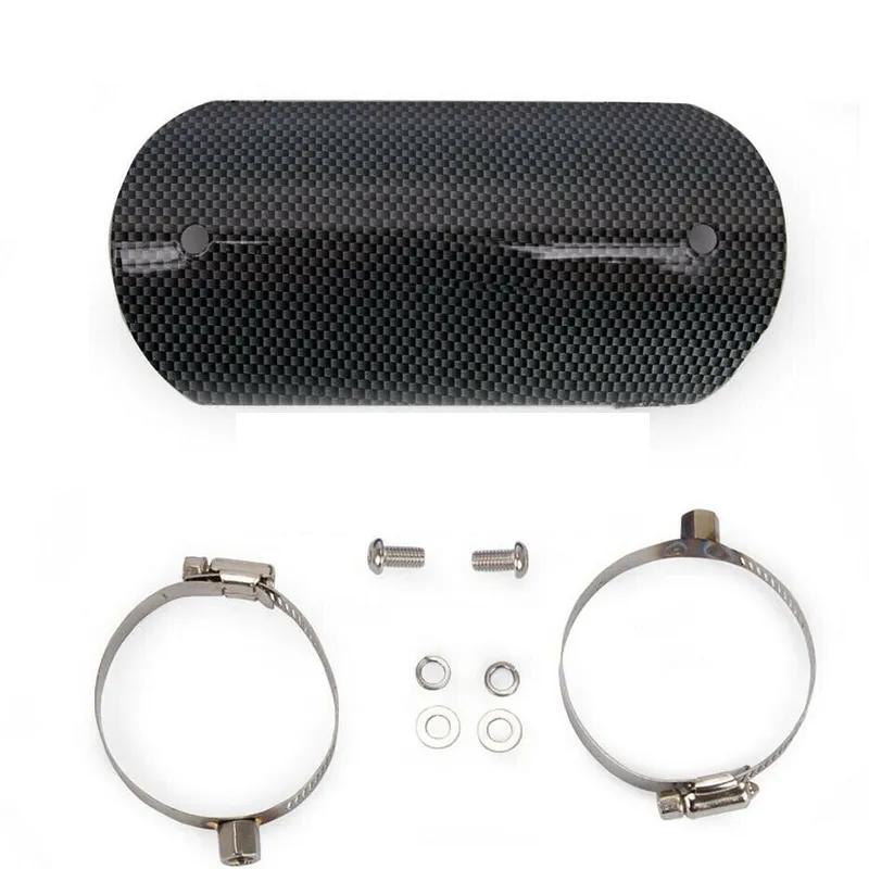 Universal Motorcycle Exhaust Pipe Protector Carbon Fiber Style Heat Shield Cover Guard Anti-scalding Cover