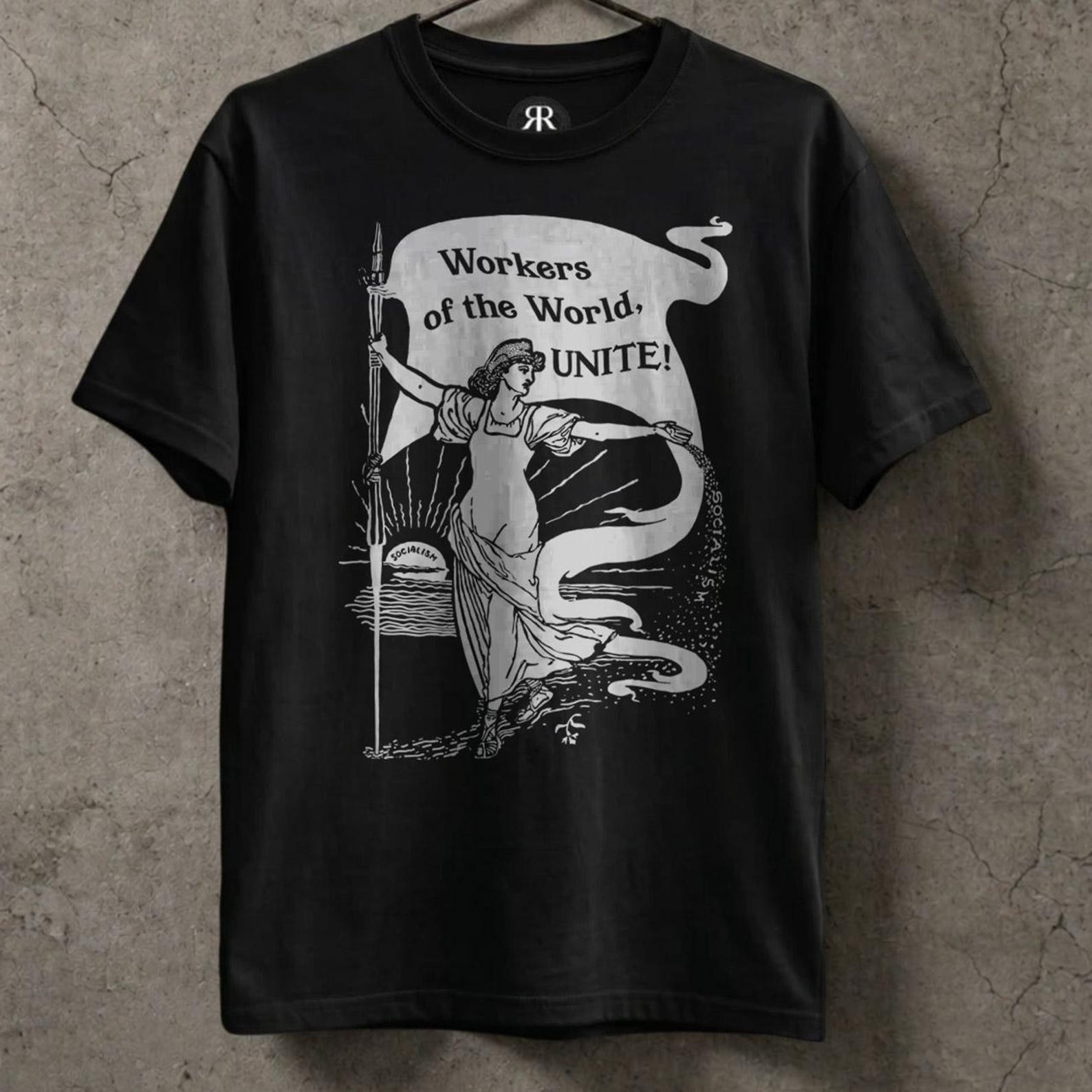 Workers of the World Unite Shirt, Walter Crane, Class War, Socialist 3XL
