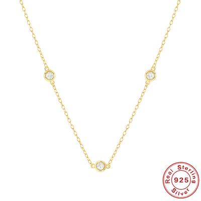 S925 Sterling Silver Clavicle Necklace, Edition Simple And Stylish Ins Wind Diamond Clavicle Necklace Accessories