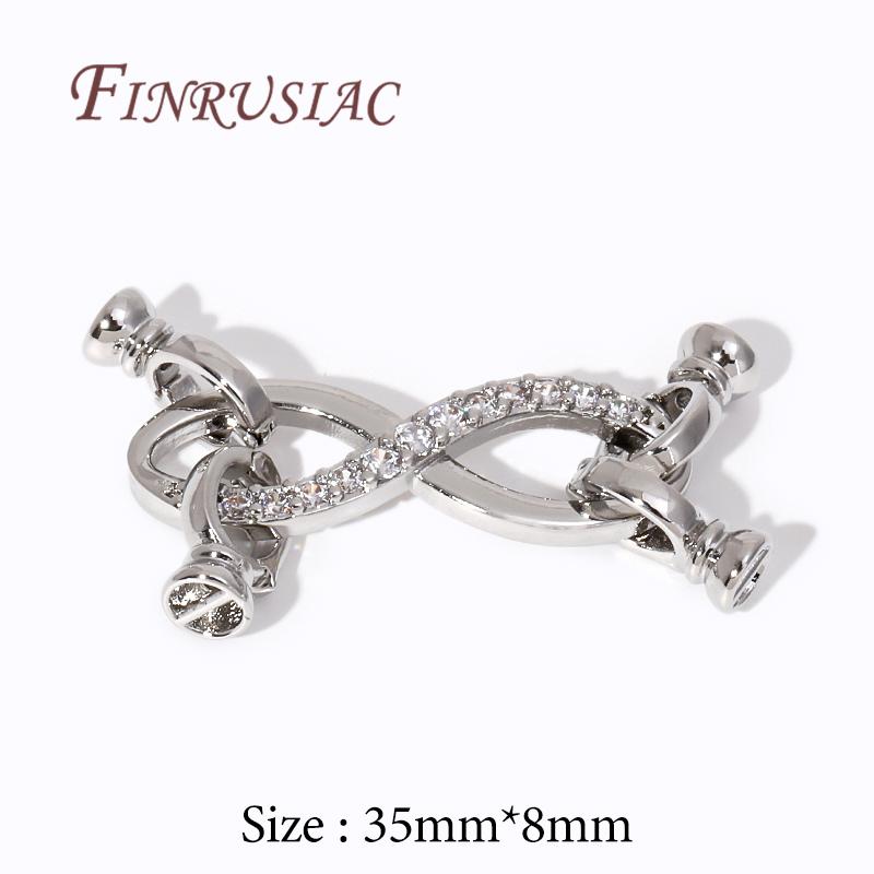 18K Gold Plated Connectors For Jewelry,Brass Zircon Clasps For Bracelets Accessories,DIY Jewelry Making Supplies,Pearl Clasp
