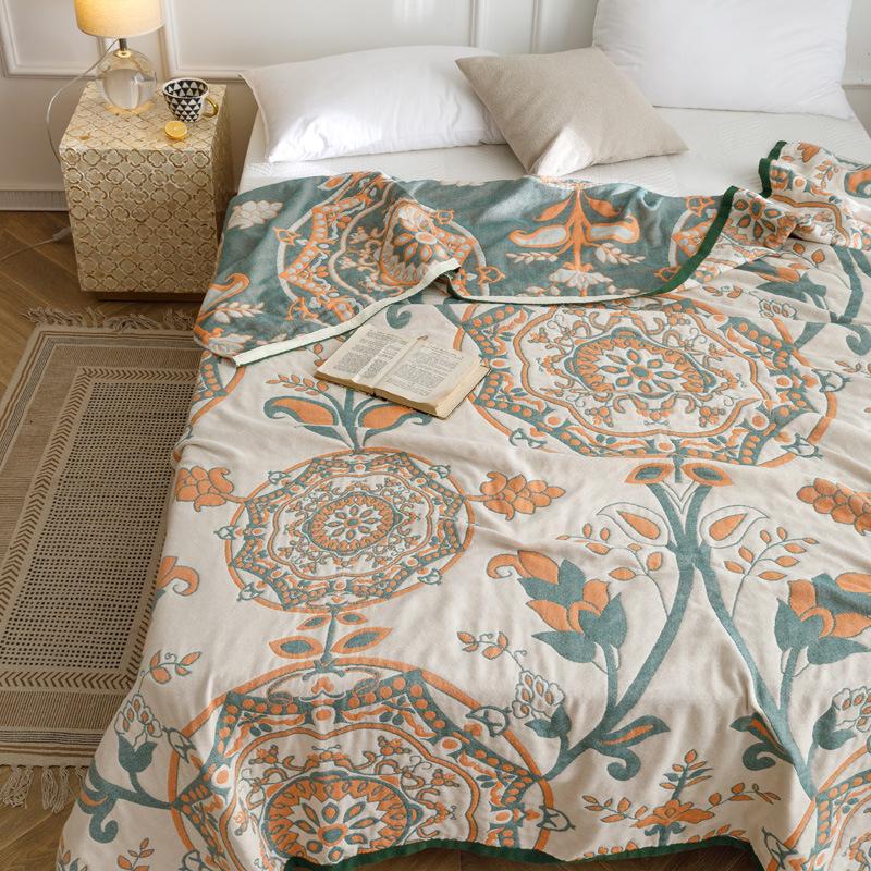 

Новое выстиранное хлопковое четырехслойное марлевое полотенце, летнее прохладное одеяло, ворсовое одеяло для кондиционирования воздуха, одеяло для отдыха, ткань для чехла на диван 200*230cm