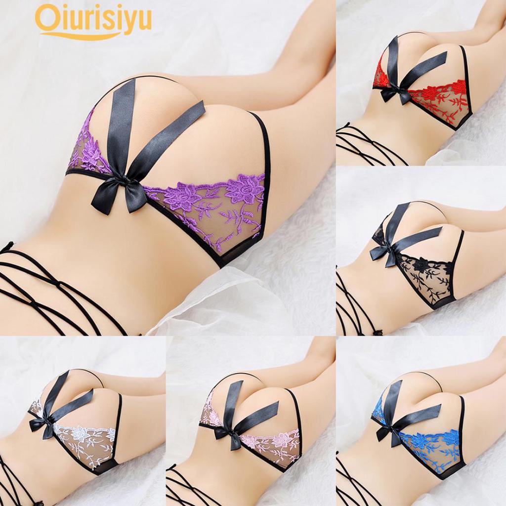 Sexy Flower Brodered Undertøy Underbukser Hip Exposure Briefs Truser Lady Favoritt