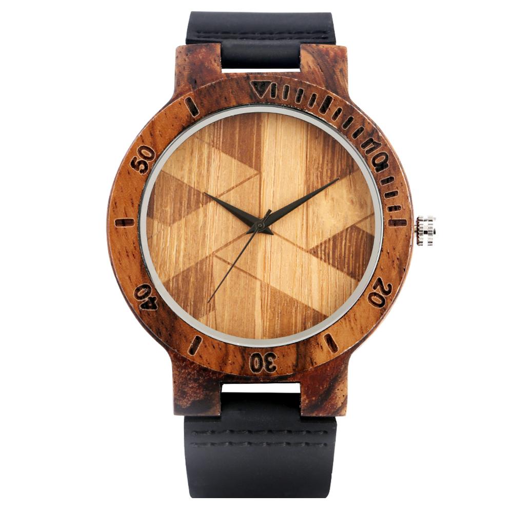 Couple Watch Unique Irregular Geometric Cut Design Men s Wooden Quartz Watches Women Dress Clock Retro Wristwatch Relojes Hombre