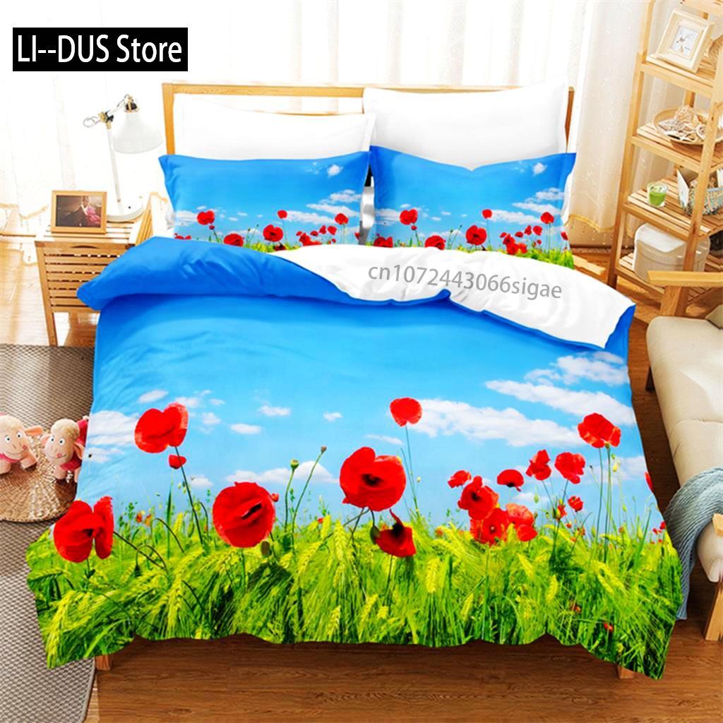 Butterfly Flower Queen Bedding Set Duvet Cover Set Bedding Digital Printing King Size Duvet Cover Set Bedding Set