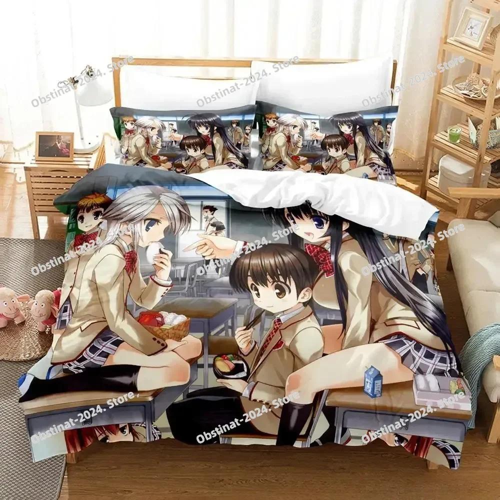3D Anime Kawai Young Girls Kanokon Beding Set Printed Bed Linen Set With Pilowcase Soft Duvet Cover Soft Single Double Quen Super King-Sized Dimension
