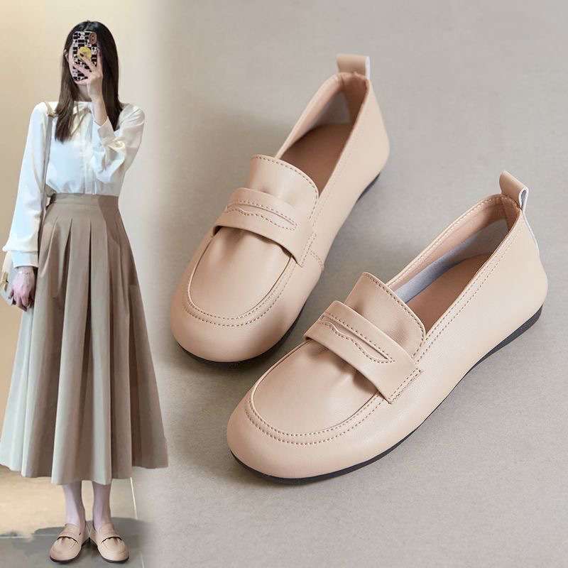 

Wear-resistant thin loafers with soft soles and one pedal for women s 2025 new fashionable versatile small leather shoes for women s shoes with foreig 35