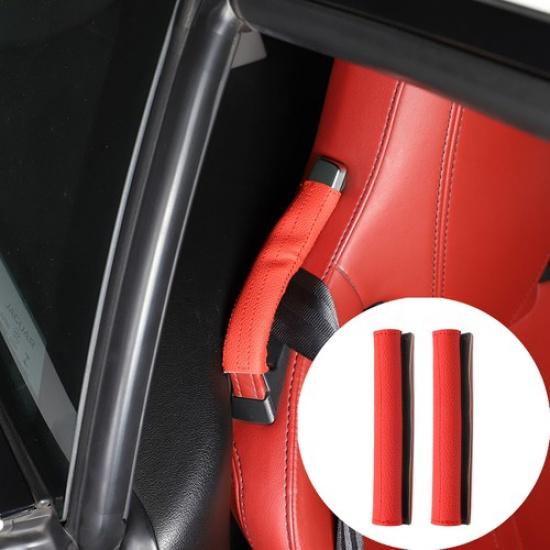 Red Seatback Seatbelt Holder Protector Cover For Jaguar F-TYPE 2013-24
