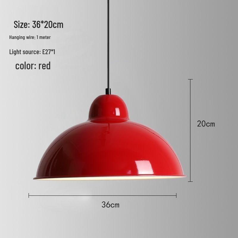Red Retro Nordic Industrial Chandelier - Ideal for Milk Tea Shops, Bars, Restaurants, and Cafes.