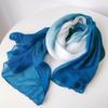 Spring And Autumn Thin Hanging Dye Gradual Change Blue Scarf Plant Dyeing Blue Dye Silk Scarf Women'S Fashion Versatile Literary Shawl