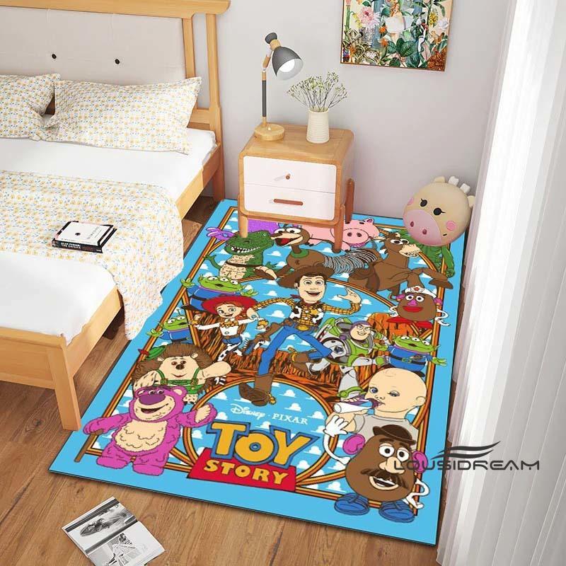 This Buzz Lightyear Floor Mat Features a Non-slip, Absorbent Cartoon Toy Story Design and Is Suitable for Bedrooms, Hallways,