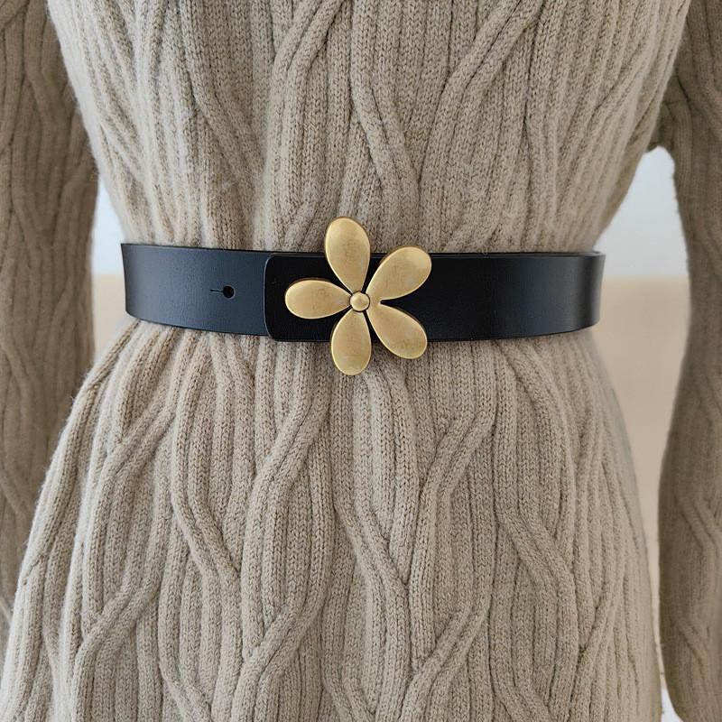 Genuine Leather Womens Belt With Automatic Buckle For Fashion Casual Wear