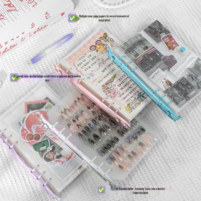 A5/A6 Transparent PVC 6-Hole Planner Notebook Cover - Loose-Leaf Soft Cover for Students