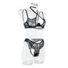 Sexy Underwire Lace Trim Mesh Lingerie Set