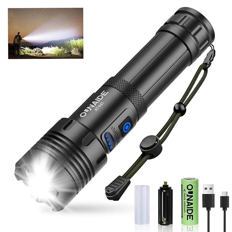 

flashlight powerful disaster prevention led light [Super bright XHP160LED rechargeable battery operated Dual use] 4000mAh zoom adjustment 7 dimming